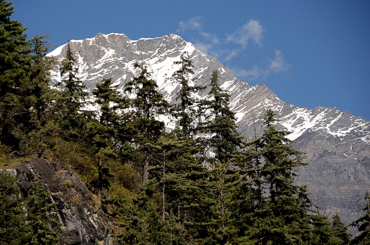 06 Pisang Peak Up Ahead From Nar Phu Khola Gorge On The Way To Dharamsala 